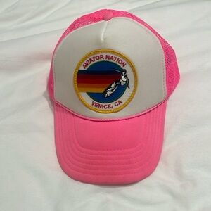 aviator nation trucker hat (neon pink & white)